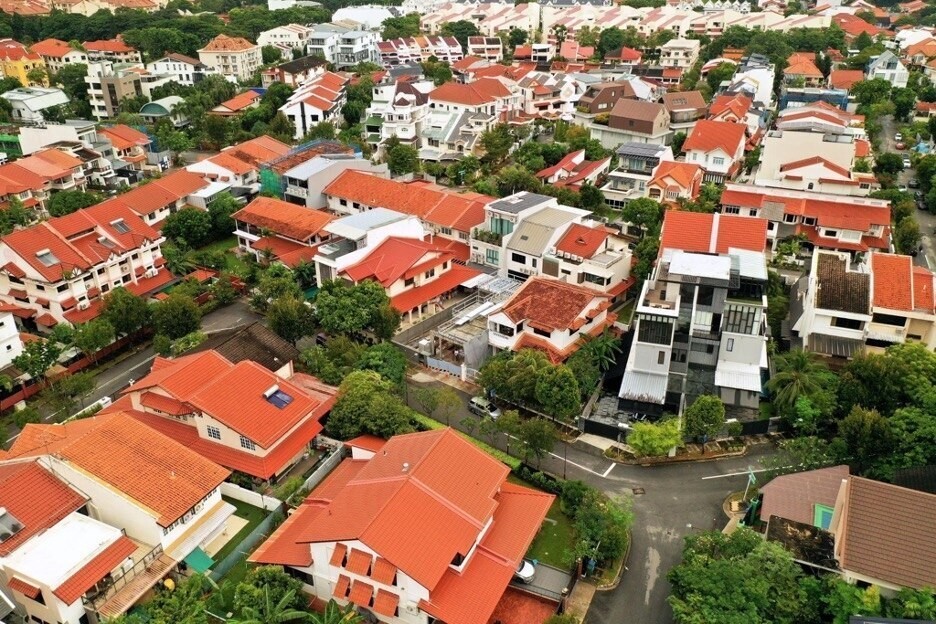 Landed property in Singapore aerial view